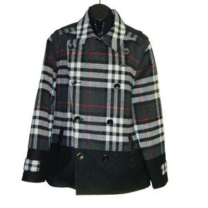 Plaid Peacoat Designer Hip Hop Sean John Size Large